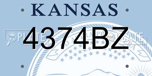 4374BZ Kansas License Plate
