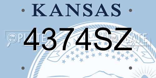 4374SZ Kansas License Plate