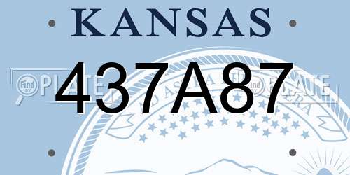 437A87 Kansas License Plate