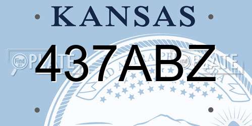 437ABZ Kansas License Plate