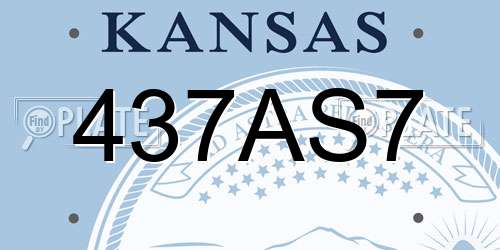 437AS7 Kansas License Plate