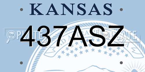 437ASZ Kansas License Plate