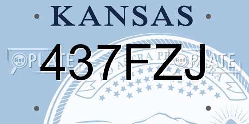 437FZJ Kansas License Plate