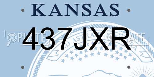 437JXR Kansas License Plate
