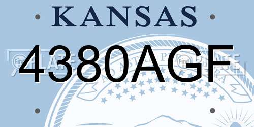 4380AGF Kansas License Plate