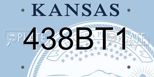 438BT1 Kansas License Plate