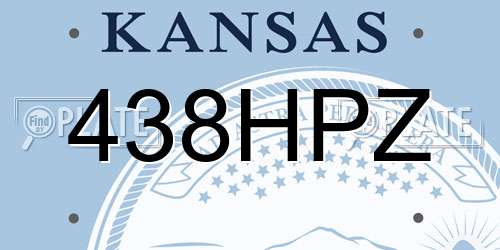 438HPZ Kansas License Plate