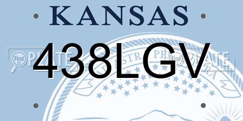 438LGV Kansas License Plate
