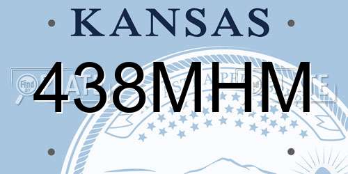 438MHM Kansas License Plate