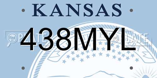 438MYL Kansas License Plate