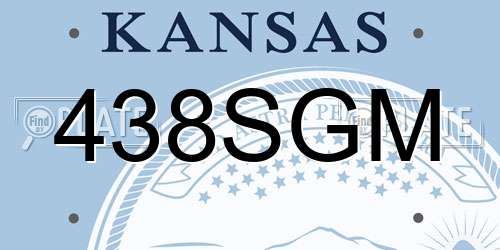 438SGM Kansas License Plate
