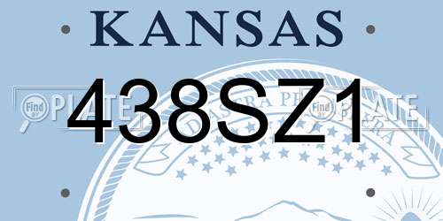 438SZ1 Kansas License Plate