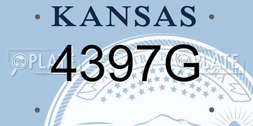 4397G Kansas License Plate