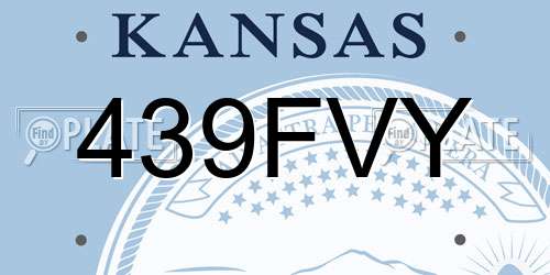 439FVY Kansas License Plate