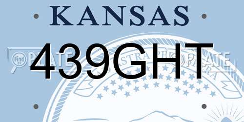 439GHT Kansas License Plate