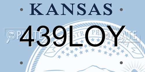 439LOY Kansas License Plate