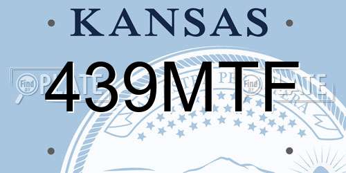 439MTF Kansas License Plate