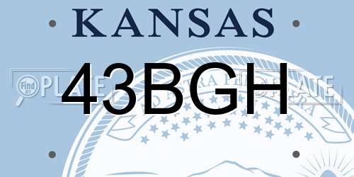 43BGH Kansas License Plate