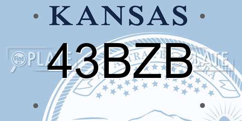 43BZB Kansas License Plate