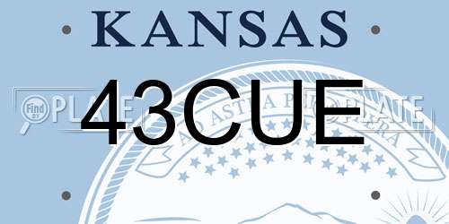 43CUE Kansas License Plate