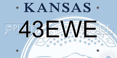 43EWE Kansas License Plate