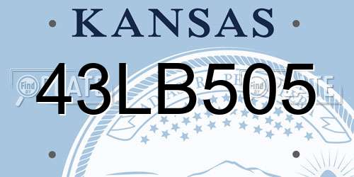 43LB505 Kansas License Plate