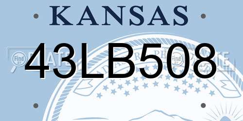 43LB508 Kansas License Plate