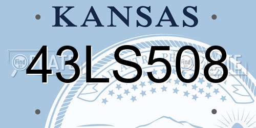43LS508 Kansas License Plate