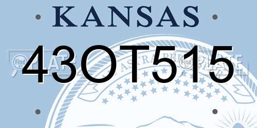 43OT515 Kansas License Plate