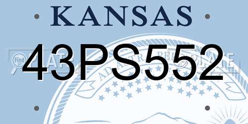 43PS552 Kansas License Plate