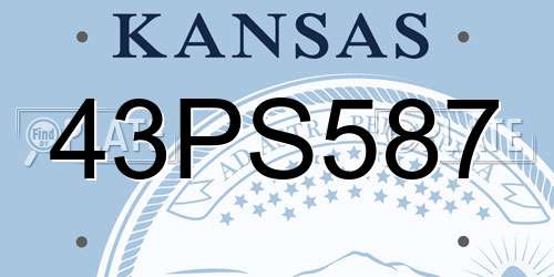 43PS587 Kansas License Plate