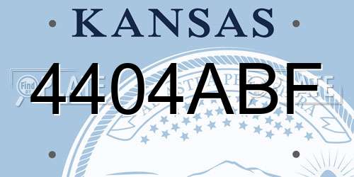 4404ABF Kansas License Plate