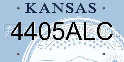 4405ALC Kansas License Plate