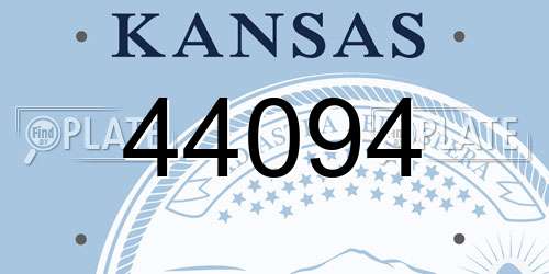 44094 Kansas License Plate