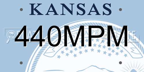 440MPM Kansas License Plate