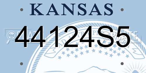 44124S5 Kansas License Plate