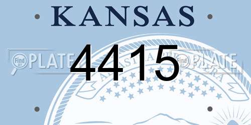 4415 Kansas License Plate