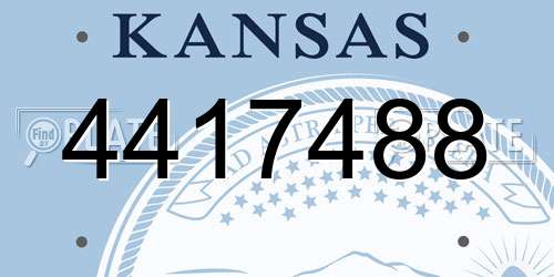 4417488 Kansas License Plate