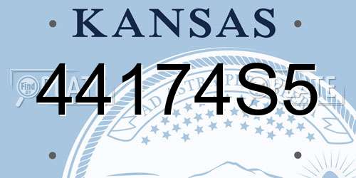 44174S5 Kansas License Plate