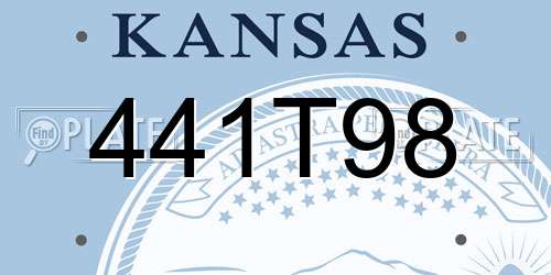 441T98 Kansas License Plate