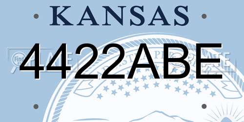 4422ABE Kansas License Plate