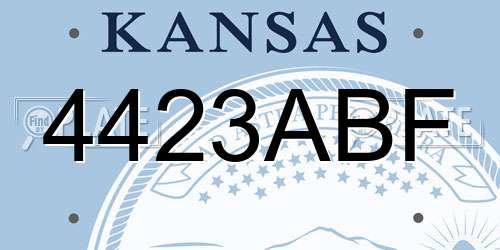 4423ABF Kansas License Plate