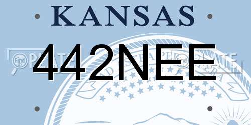 442NEE Kansas License Plate