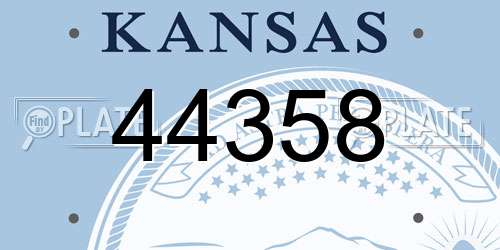 44358 Kansas License Plate