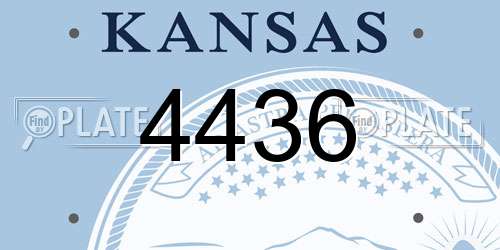 4436 Kansas License Plate