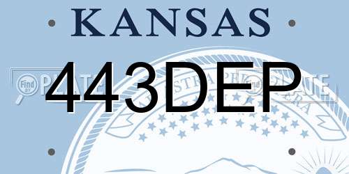 443DEP Kansas License Plate
