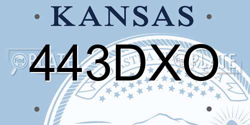 443DXO Kansas License Plate