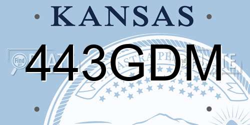 443GDM Kansas License Plate