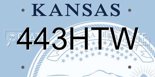 443HTW Kansas License Plate