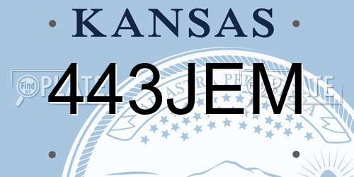 443JEM Kansas License Plate